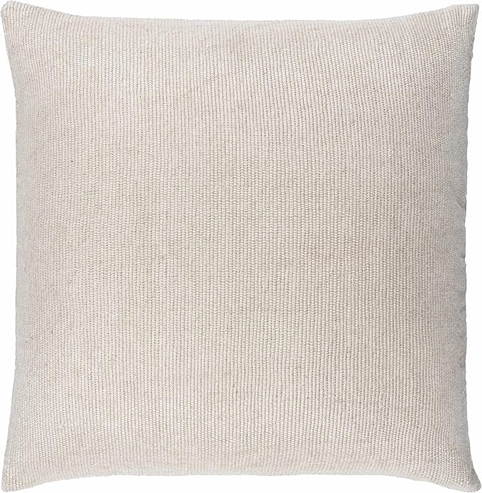 Hauteloom Oaqui Decorative Throw Pillow - Sofa Couch Cushion Cover - Boho Farmhouse Lumbar - Viscose - Cream
