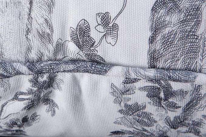 Maison d' Hermine Decorative Pillow Covers 20x20 Inch Square 100% Cotton Throw pillow Covers with invisible Zipper for Living Room Couch, Chair, Sofas, Bedroom, Home (The Miller - Paloma Grey (White))