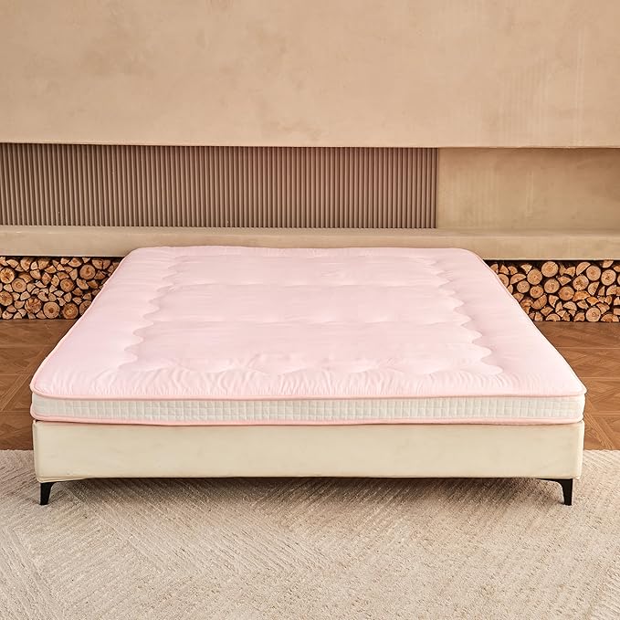 Dr.Futon Japanese Floor Futon Mattress Extra Thick Folding Roll Up Bed Topper Mat for Guest,Lounger and Tavel