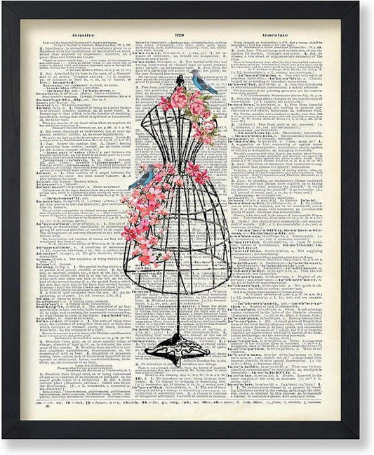 Poster Master Mannequin Print - Fashion Poster - Dictionary Art - Great Gift for Men, Women & Dressmaker - Sewing & Flower Art - Chic Decor for Living Room, Dorm or Office - 8x10 UNFRAMED Wall Art