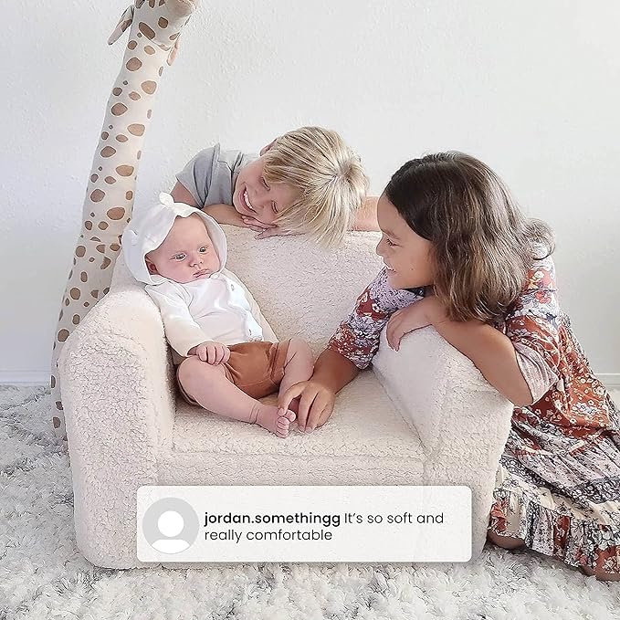 Delta Children Cozee Sherpa Chair, Cream