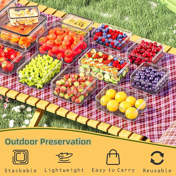 50 PCS Food Storage Containers with Lids Airtight (25 Lids & 25 Containers)- Reusable Plastic Leakproof Meal-Prep Container for Kitchen Storage Organization Microwave/Dishwasher Safe with Labels & Pen