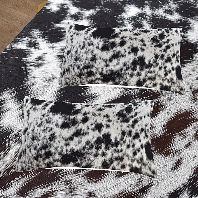 Tailor Shop Cow Print Full Size Comforter Sets,Black and White Cow Print Bedding Set for Kids,Cartoon Milk Cow Print Bedding Set Bed Sets for Boys Teens Girls with 1 Comforter and 2 Pillowcase…