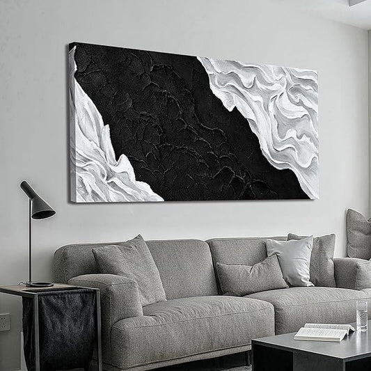 YISXINOAG Abstract Wall Art Small Size Canvas Art Wall Decor Artwork abstract wall decor Modern Minimalist Decor Canvas Painting Black And White Bathroom Wall Decor For Bedroom Office 20" X 40"