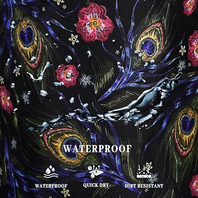 Colorful Peacock Feathers Laundry Basket Foldable With Handles Tote Bag Oxford Cloth Beautiful Laundry Hamper 18.9"x16.5" Clothes Storage Bucket Toy Organizer For Bathroom/Laundry/Bedroom