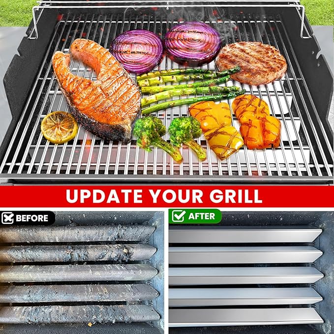 GGC 21" Flavorizer Bars Replacement for Weber 7534 Spirit 200 Series E200 E210 S210 S210 with Side-Controls, Fit for Weber Spirit 500, Genesis Silver A, 5 PCS Stainless Steel Flavor Bars