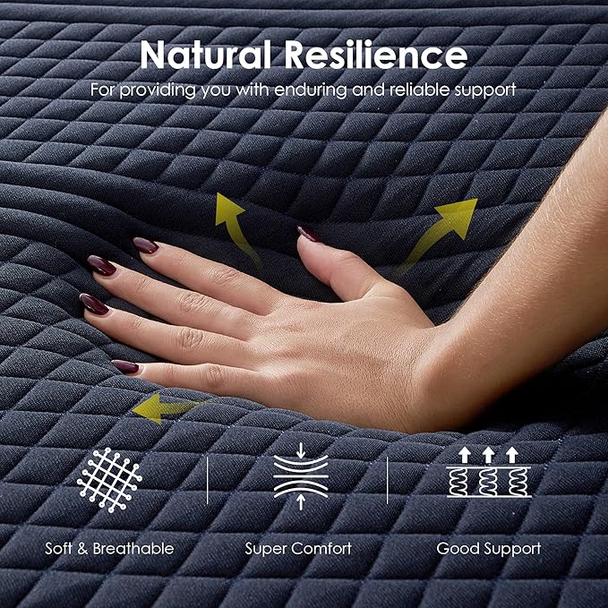 10 Inch Memory Foam King Mattress with Green Tea Cooling Gel, CertiPUR-US Certified, Breathable & Supportive Mattress in a Box, Navy Blue