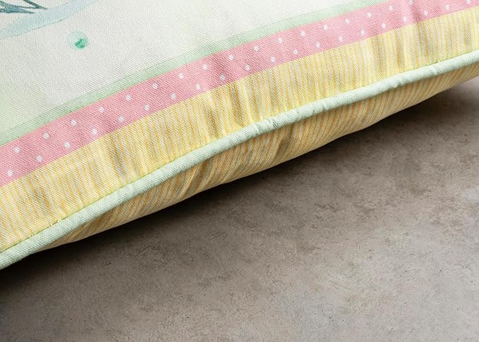 Maison d' Hermine Decorative Pillow Covers 18 x 18 Inch Square 100% Cotton Throw Pillow Covers with Invisible Zipper Cushion Case for Living Room Couch, Chair, Sofas, Bedroom, Home (Easter Zest)