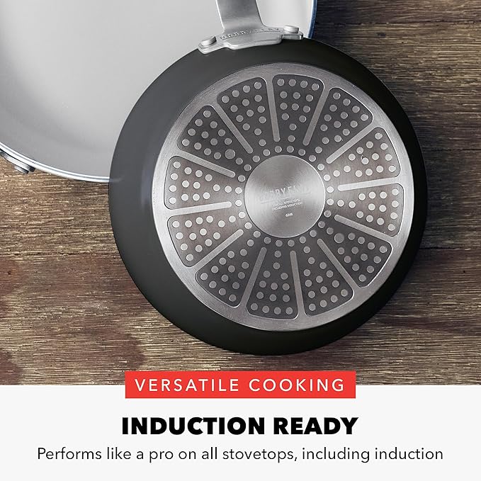 GreenPan x Bobby Flay 10" Nonstick Frying Pan Skillet, PFAS-Free Diamond Ceramic, Induction Suitable, Stay-Cool Silicone Handle, Easy Clean Dishwasher & Oven Safe, Egg & Omelet Pan, Graphite