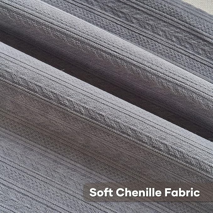 FUTEI Dark Grey Decorative Throw Pillow Covers 12x20 Inch Set of 2,Soft Cozy Wheat Ear Striped Patterns Lumbar Pillow Cases,Modern Home Decor for Couch Bed Living Room