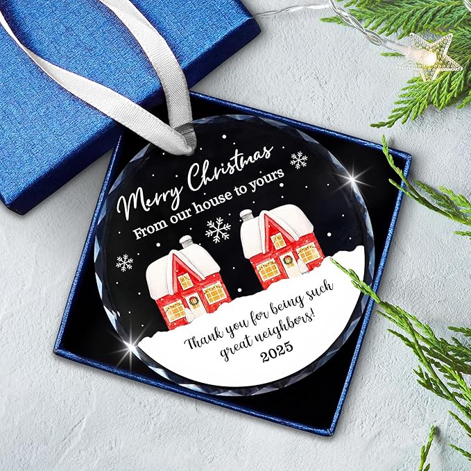 Neighbor Christmas Ornament 2025 – Thoughtful Christmas Friend Gifts for Neighbors, Acrylic Ornaments for Neighbor Friends Bestie Friendship, Awesome Neighbor Gifts, Holiday Tree Decoration Keepsake