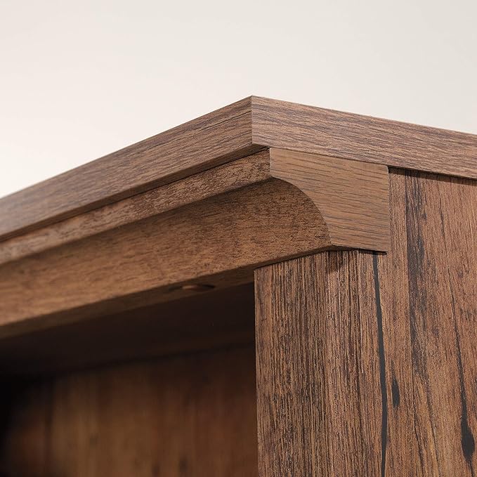 Sauder 5 Tier Book Shelf Wooden Bookcase Multipurpose Bookshelf for Home Office, Living Room, in Vintage Oak