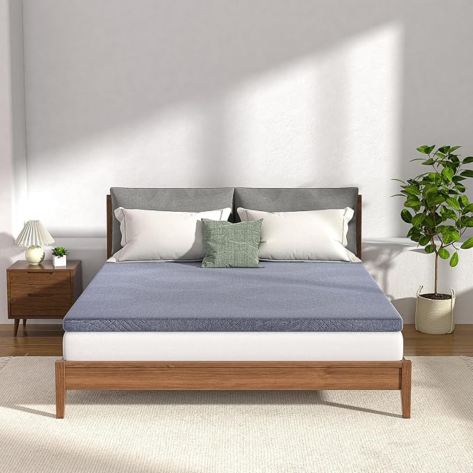 VECELO Gel Infused Memory Foam Mattress Topper California King Size, 2 Inch Fresh Cooling Mattress Pad with Washable Cover, Pain Pressure Relieve Bed Topper, Breathable, Comfort