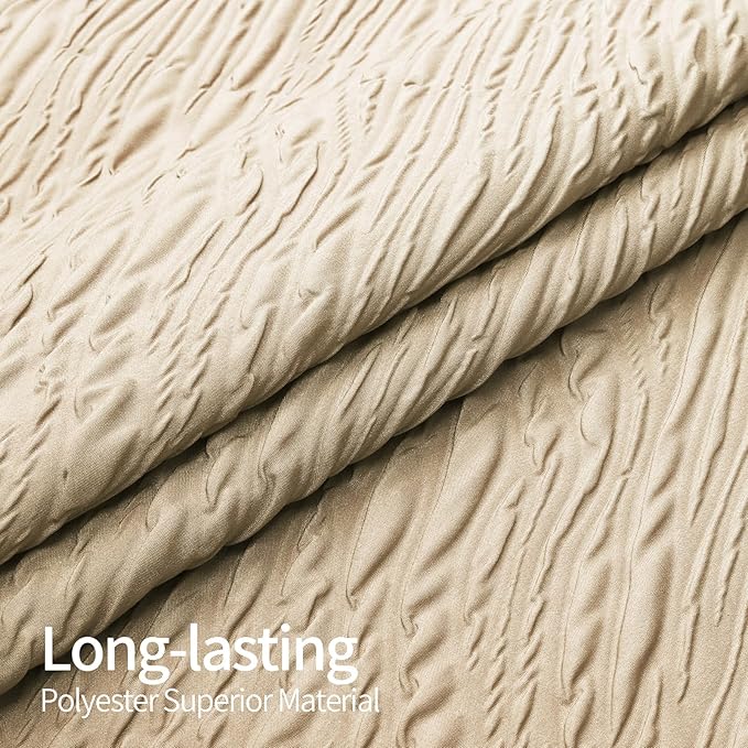 MitoVilla Brown Ombre Shower Curtain Set with Hooks, Waves Textured Fabric Shower Curtains for Modern Luxury Bathroom Decor, 3D Marble Geometric Embossed Cloth Bathroom Shower Curtain, 72 x 72