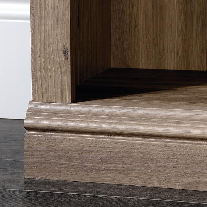 Sauder 5 Tier Book Shelf Wooden Bookcase Multipurpose Bookshelf for Home Office, Living Room, in Salt Oak finish