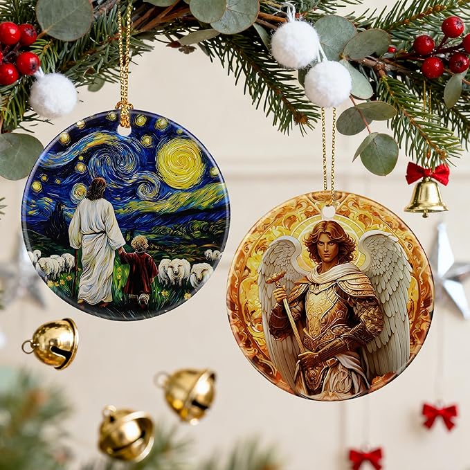 Archangel Michael Ornament for Christmas Tree, Warrior Angel Decor, Christmas Ornaments | Christian Religious Gifts, Faithful Gifts, Spiritual Guardian Gifts, Gift Ideas, Giftbox Included