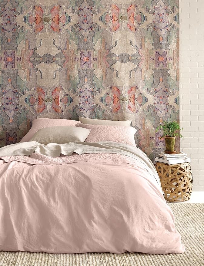 Dash and Albert Chapel Hill Cotton Area Rug - 3' x 5' Multicolor Geometric Hand Loom Knotted Accent Rug - Durable, Low Pile, High Traffic Living Room, Hallway