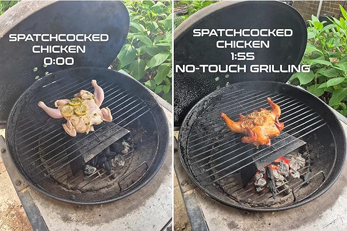 Norsk Designs Kettle Grill Indirect Cooking Kit, 21.5 Inch Stainless Steel Grate & Heat Shield, Fits 22 Inch Weber Grills (and other kettle-style grills with 21.5" grate size)