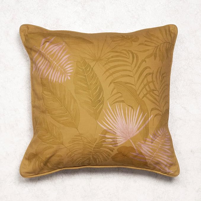 Maison d' Hermine Decorative Pillow Covers 18 x 18 Inch Square 100% Cotton Throw Pillow Covers with Invisible Zipper Cushion Case for Living Room Couch, Chair, Sofas, Bedroom, Home (Creole - Caramel)