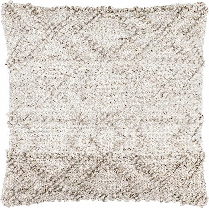 Hauteloom Rhian Decorative Throw Pillow - Sofa Couch Cushion Cover - Cream