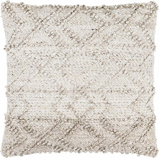 Hauteloom Rhian Decorative Throw Pillow - Sofa Couch Cushion Cover - Cream