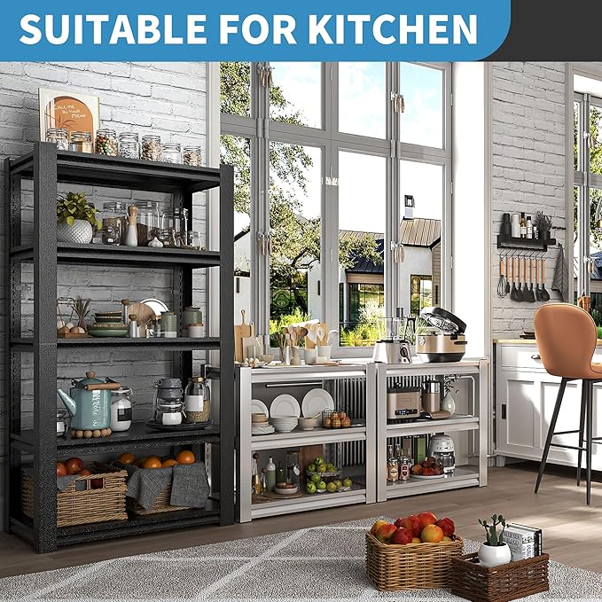 31.5" H Metal Storage Shelving, 1500LBS Heavy Duty Shelves Unit, Adjustable 3 Tier Storage Rack, Industrial Utility Shelf for Garage, Warehouse, Bedroom, Kitchen,18" D×34“W×31.5”H, White