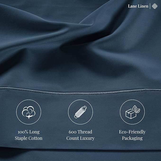 LANE LINEN Split Sheets Set for Adjustable Beds - King Size - 5 Pieces - Denim Sateen Weave