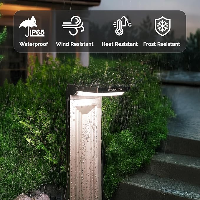 Solar Pathway Lights 2Pack, Waterproof Bright LED Modern Decorative Path Light for All Outdoor uses Backyard, Walkway, Landscape, Driveway, Lawn, Patio, Garden Yard. 2 Brightness Modes (Warm White)