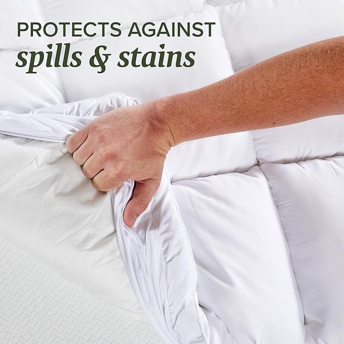 Beckham Hotel Collection Full Size Hybrid Mattress Protector & Pad - Extra Padded, Thick, Plush, & Fitted Mattress Topper for Bed - Quilted Pillow Top Mattress Cover