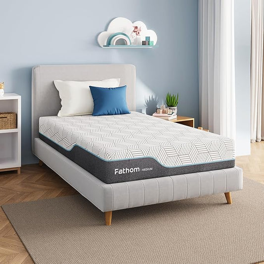 FATHOM Medium Full Mattress 12 Inch Memory Foam Mattress Full Size Bed in a Box for Back Pain Relief and Cool Sleep with Gel Foam and Removeable Fiberglass Free Cover, CertiPUR-US Certified