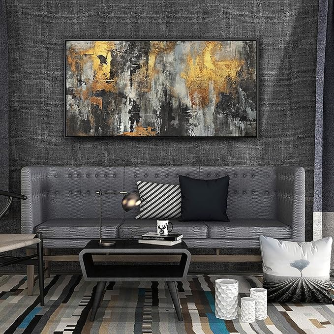 Abstract Art Wall Decor Black Metal Wall Art Artwork Decor for Living Room Office bar Bedroom Kitchen Framed Can Be Hung Directly 24x48inch