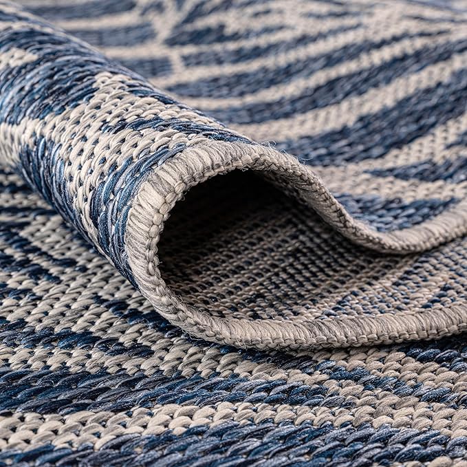 Keen Home Design Terrace Outdoor Round Rug - 5ft Round Washable Indoor/Outdoor Rug for Patio, Kitchen, Balcony, Beach, Garden, Deck and Porch, Size: 5'3" Round