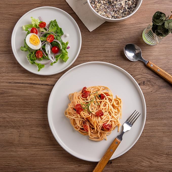 AmorArc Stoneware Dinnerware Sets for 4,Reactive Ceramic Plates and Bowls Set,Highly Chip and Crack Resistant | Dishwasher & Microwave Safe | Round Dishes Set Service for 4 (12pc)