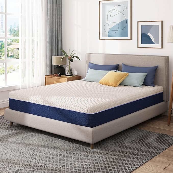 10 Inch King Gel Cooling Memory Foam Mattress, Pressure Relief, Medium Firm Support，Mattress in a Box, CertiPUR-US Certified