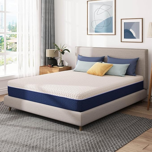 10 Inch King Gel Cooling Memory Foam Mattress, Pressure Relief, Medium Firm Support，Mattress in a Box, CertiPUR-US Certified