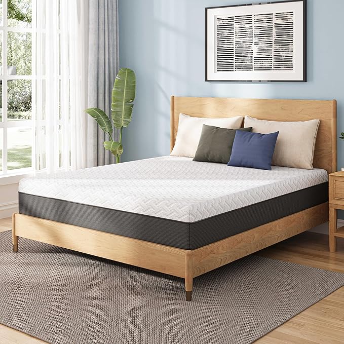 10 Inch Full Green Tea Memory Foam Mattress for Cool Sleep & Pressure Relief, Bed in a Box, Removable Cover No Fiberglass, CertiPUR-US Certified