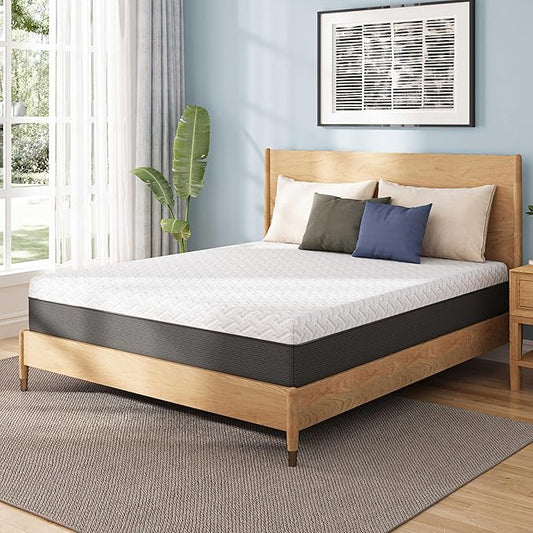 10 Inch Full Green Tea Memory Foam Mattress for Cool Sleep & Pressure Relief, Bed in a Box, Removable Cover No Fiberglass, CertiPUR-US Certified