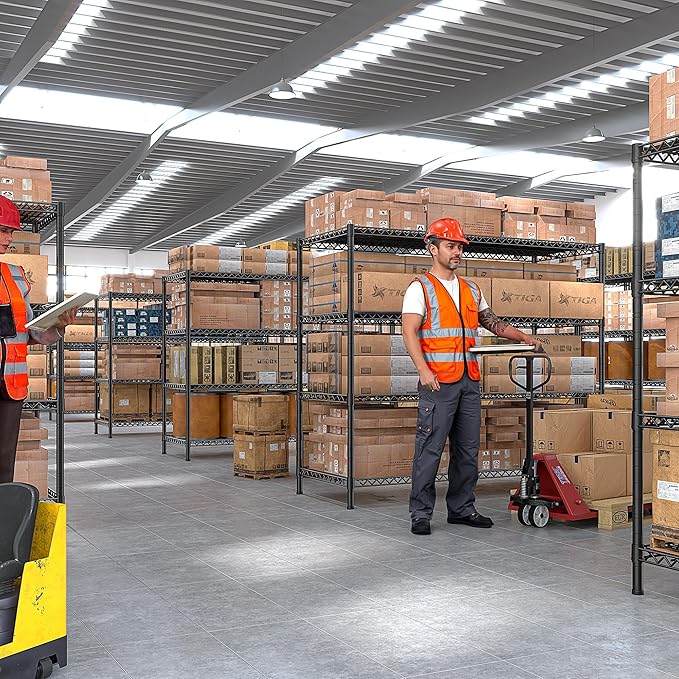 REIBII Storage Shelves 45.3''W Wire Shelving Unit 4 Tier Metal Shelves for Storage Rack Metal Shelving for Pantry Shelves Kitchen Steel Shelving, 45.3''W*63''H*17.7" D