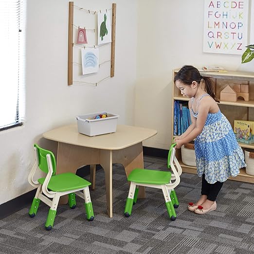 ECR4Kids Classroom Adjustable Chair, Flexible Seating, Grassy Green, 2-Pack
