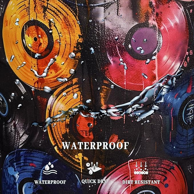 Colorful Music Graffiti Laundry Basket Foldable With Handles Tote Bag Oxford Cloth Funny Laundry Hamper 18.9" x 16.5" Clothes Storage Bucket Toy Organizer For Bathroom/Laundry/Bedroom