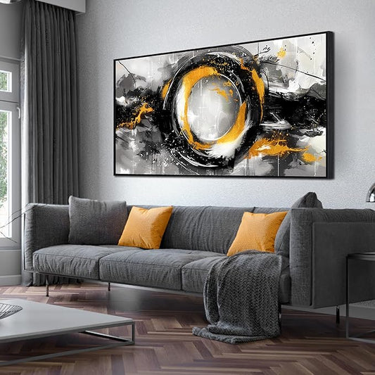 SIXTTART Modern Art Wall Decor for Living Room - Abstract Wall Art Bedroom - Large Wall Paintings With Black Frames Size 29" x 59"