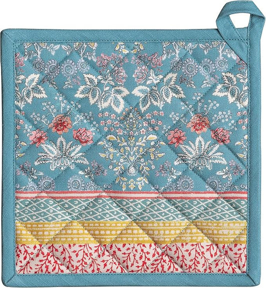 Maison d' Hermine Pot Holders 100% Cotton Heat Resistant Potholders 8" x 8" Hot Pads with Loop BBQ, Cooking, Baking, Grilling, Kitchen, Handling Hot Pans Spring/Summer (Pack of 1, Marquise)