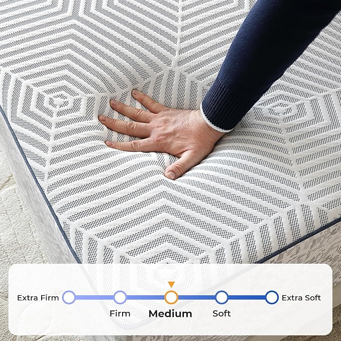 King Size Mattress, 12 Inch Gel Memory Foam King Mattress, for Pressure Relief & Spine Support, Diamond Pattern Design, Medium Feel, CertiPUR-US Certified