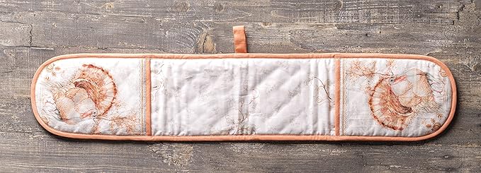 Maison d' Hermine Double Oven Mitt (7" x 35") 100% Cotton Heat Resistant BBQ Cooking Gloves with Loop for Thanksgiving Christmas Decorations Baking Cooking Barbeque Handling Hot Pan (Giving Thanks)