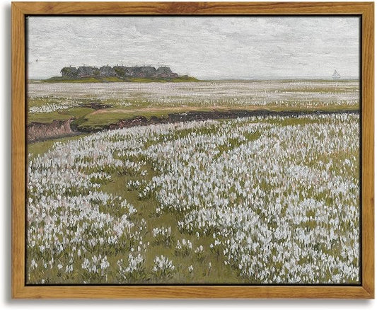 InSimSea Framed Canvas Wall Art Vintage Decor, Room Eclectic Decor, Classical Scenery Painting Canvas Art Wall Decor, Home Office Living Room Bathroom Wall Decor Home Decor, 8"x10"