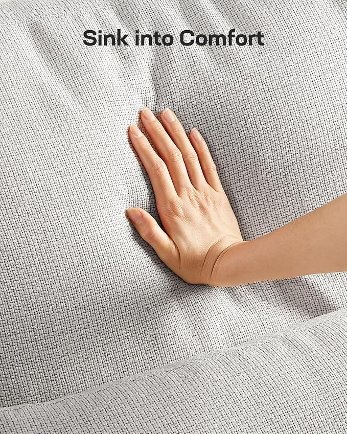 Marsail 2-Seater Modern Sofa, 65" Loveseat Couch with Wide Armrests & Deep Cushions, Linen Sofas with Removable Washable Covers for Living Room, Grey