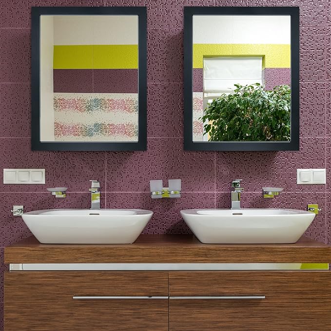 BOMINICA Rectangular Wall Mirror Framed Wall Mirror 16” x 20” for Bathroom, Living Room, Vanity, Black