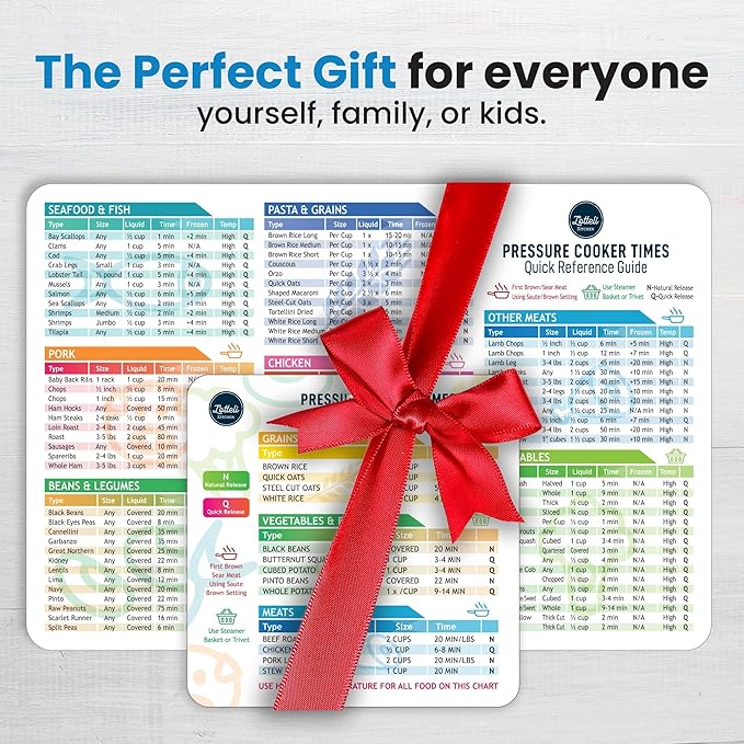 Instant Pot Cooking Times Chart - Pressure Cooker Accessories Cook Times - Easy to Use & Clean Strong Magnet Kilograms - Instant Pot Cheat Sheet Magnet Set Quick Reference Guide (White)