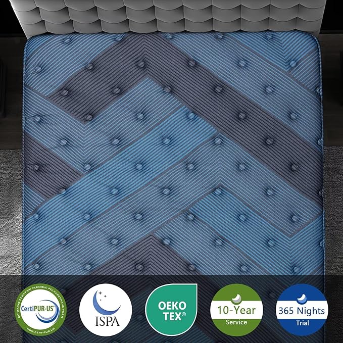 Twin Mattress 10 Inch, 2025 Hybrid Twin Size Mattress in a Box, Upgrade Durable Individual Pocket Springs, Medium Firm Lumber Support Pressure Pain Relief, Breathable Comfort, CertiPUR-US Certified