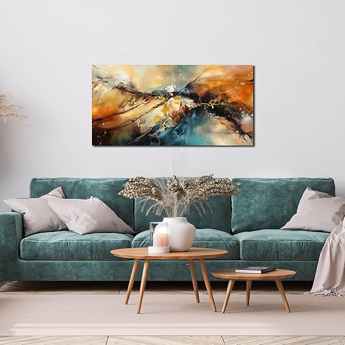 Abstract Paintings Wall Art for Living Room - Modern Wall Decor for Bedroom Kitchen Room Wall Art Ready to Hang Size 20" x 40"